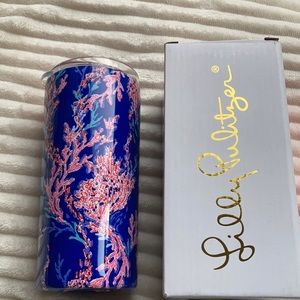 Lilly Pulitzer Borealis Blue Swim on Over Slim Tumbler